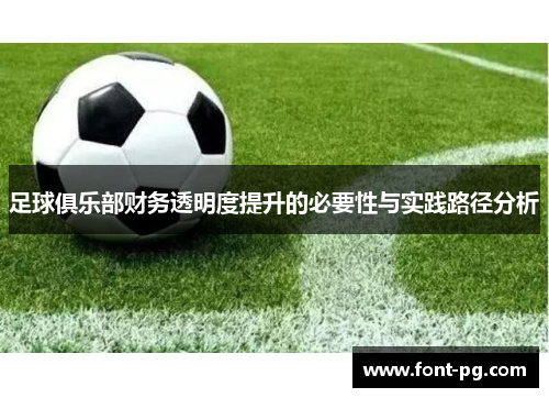 足球俱乐部财务透明度提升的必要性与实践路径分析 足球俱乐部财务透明度提升的必要性与实践路径分析